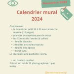 détails de l'atelier Calendrier mural 2024